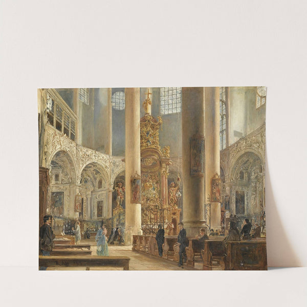 Interior Of The Franciscan Church, Salzburg by Rudolf von Alt