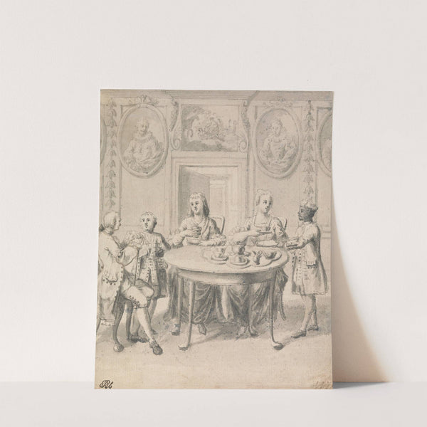 Interior Scene with Family at Tea by Samuel Wale