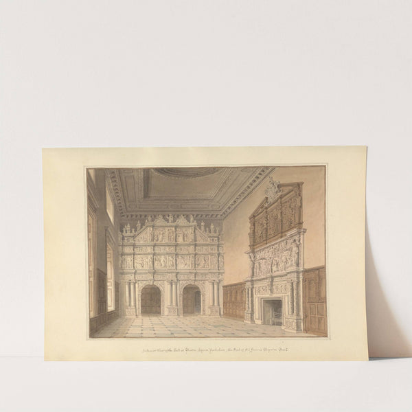 Interior View of the hall at Burton Agnes, Yorkshire: the Seat of Sir Francis Boynton Bart. by John Buckler