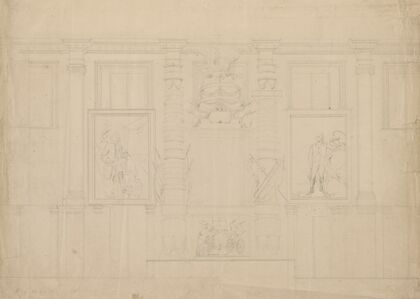 Interior wall with architectural ornaments of the U.S. Capitol building