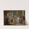 Interior with a concert and card players by Johann Georg Platzer