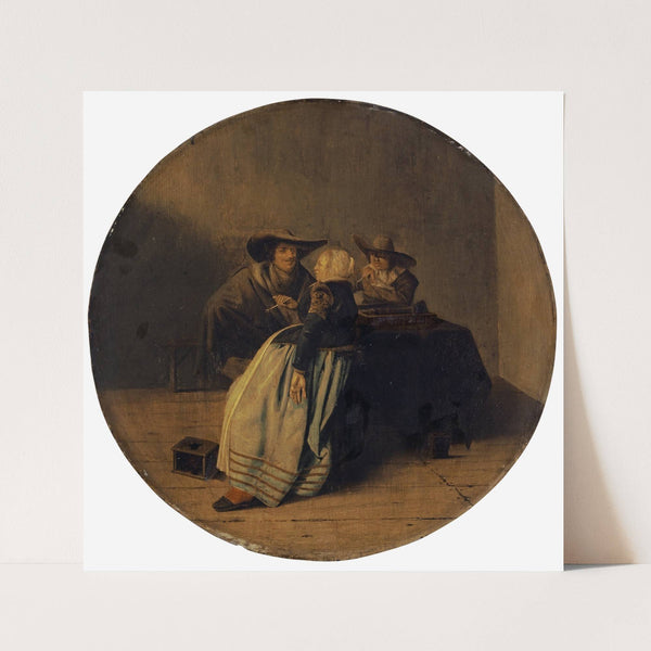 Interior with a Party Smoking Around a Table by Pieter Codde