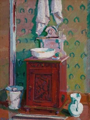 Interior with a washstand (circa 1914)