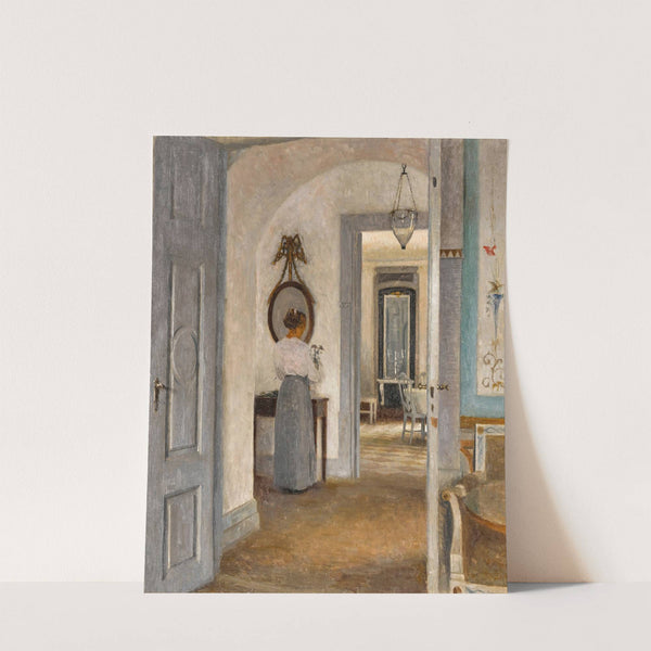 Interior With A Woman Before A Mirror, Liselund by Peter Ilsted