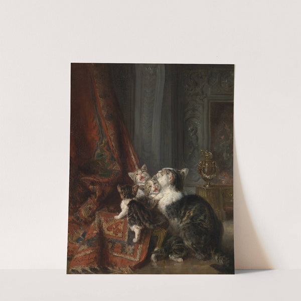 Interior with cats by Louis-Eugène Lambert