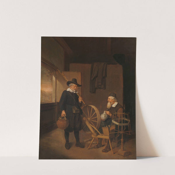 Interior with Fisherman and Man beside a Bobbin and Spool by Quirijn Van Brekelenkam