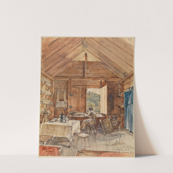 Interior with man at desk (1858) by Ferdinand Keller