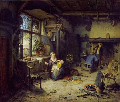 Interior with Peasants (1663)