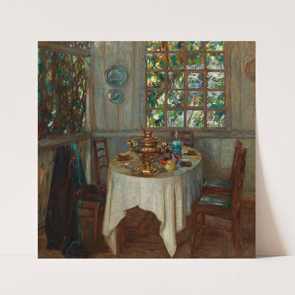 Interior With Samovar (1914) by Stanislav Yulianovich Zhukovsky