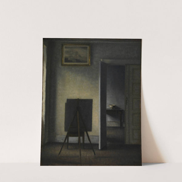 Interior with the Artist's Easel by Vilhelm Hammershøi