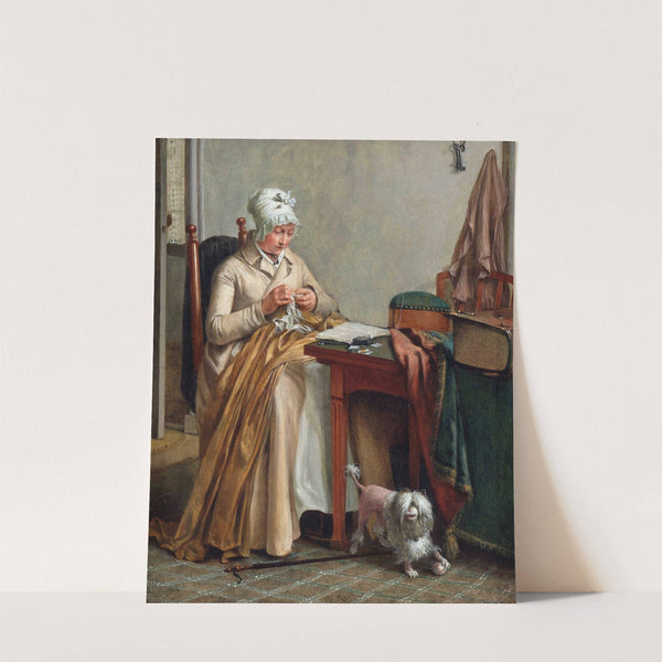 Interior with Woman Sewing by Wybrand Hendriks