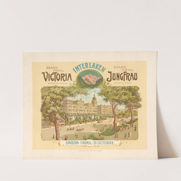 Interlaken Grandhôtel Victoria et Grandhôtel Jungfrau (1900) by Kunstanstalt Müller & Trüb Aarau