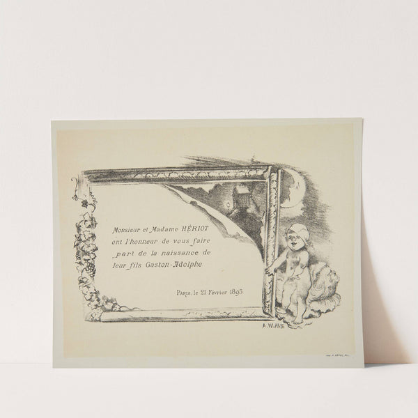 Invitation from Mr. and Mrs. Heriot to the christening of their son Gaston-Adolphe (1897) by Adolphe Léon Willette
