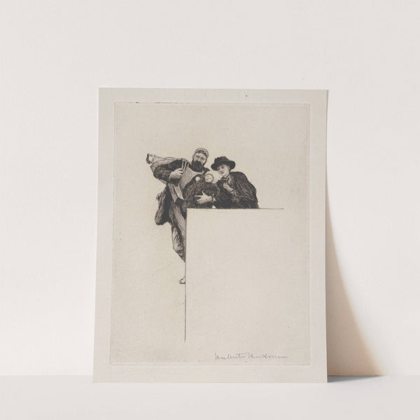 Invitation with vignette from ‘The First Born’ (1887) by Sir Hubert von Herkomer