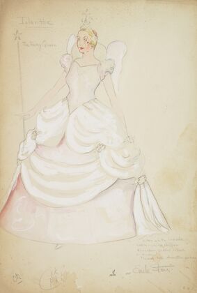 Iolanthe: The Fairy Queen white ball gowm with pink highlights (1934-1943)