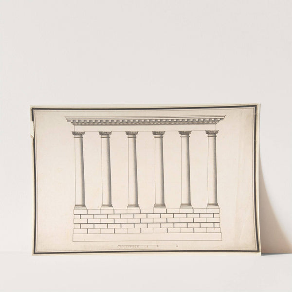 Ionic Colonnade (6 Columns) on Rusticated Base by Antonio Maria Visentini