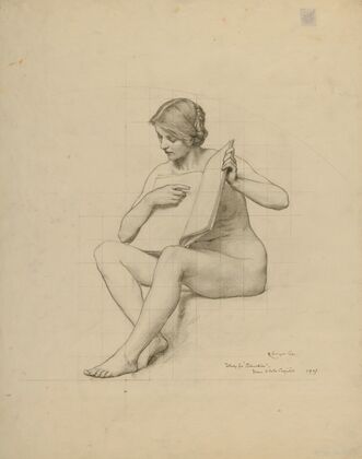 (Iowa State Capitol Rotunda) (Education, study for panel) (1907)