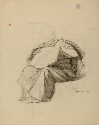 (Iowa State Capitol Rotunda) (Education, study for panel) (1907)