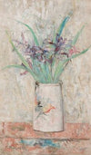 Irises in a white flower-vase