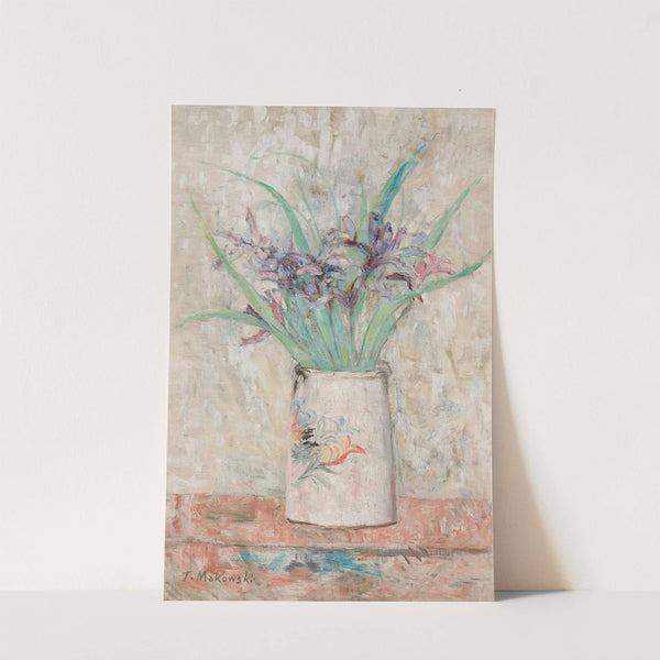 Irises in a white flower-vase (1920) by Tadeusz Makowski