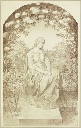Irmela sitting in the garden