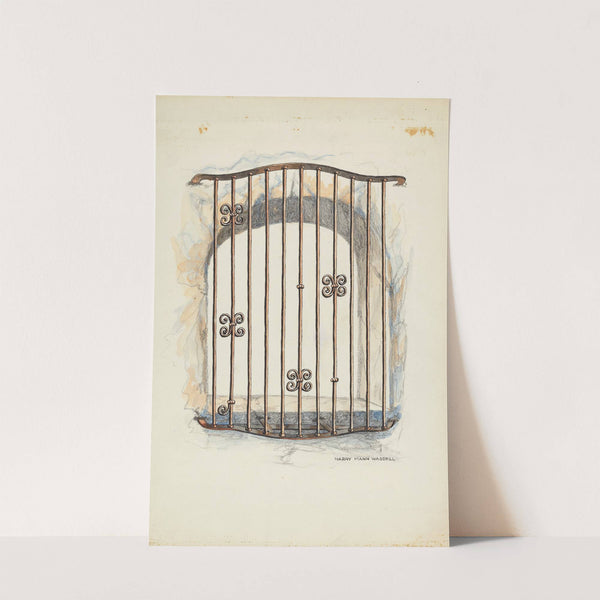 Iron Grille at Window by Harry Mann Waddell