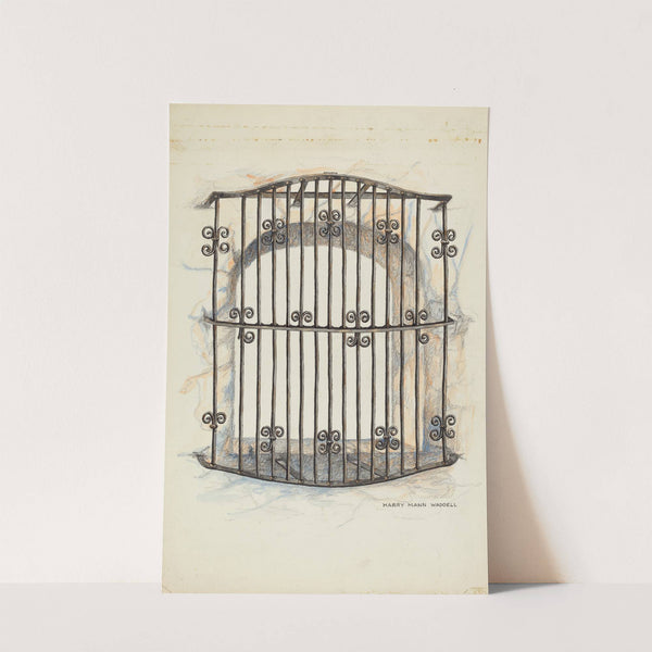 Iron Grille at Window by Harry Mann Waddell