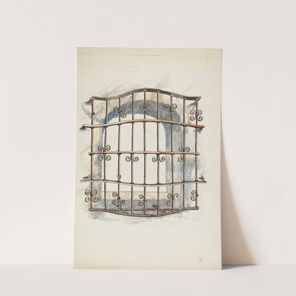Iron Grille at Window by Harry Mann Waddell