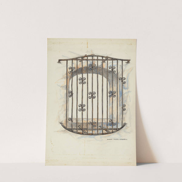 Iron Grille at Window by Harry Mann Waddell
