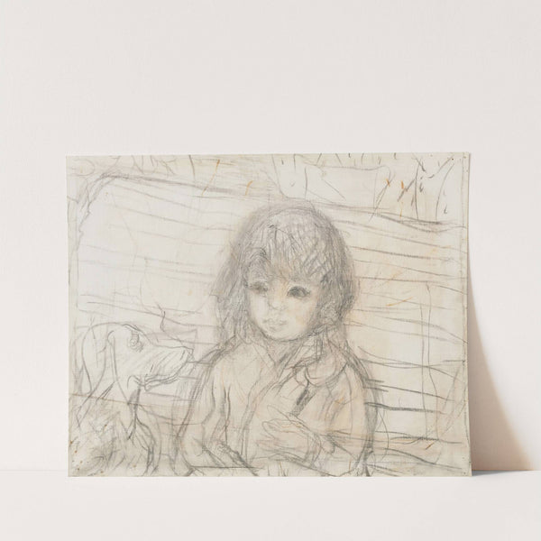 Isabelle Lecomte du Nouy avec le chien de l'artiste au Canet by Pierre Bonnard