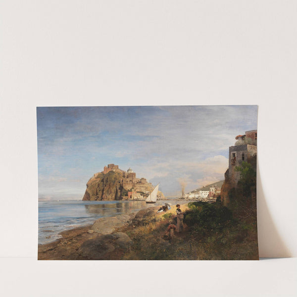 Ischia mit Blick auf das Castello Aragonese by Oswald Achenbach