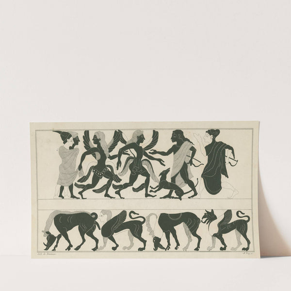 Ischys and Coronis, or two Niobids, conducted by two genies of the Netherworld to Apollo and Diana (1844-1861) by A. Rey