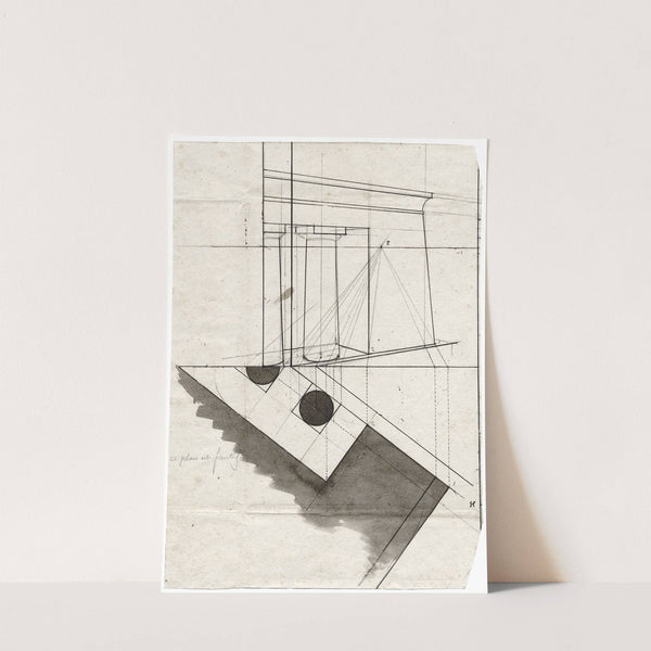 Isometric study of a portico with Doric columns by David Humbert de Superville