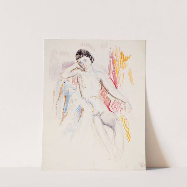 Istuva alaston malli by Magnus Enckell