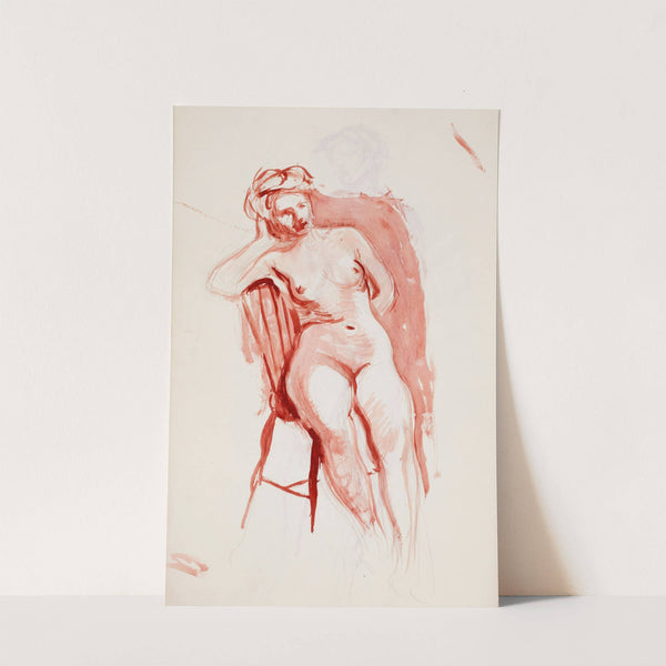 Istuva alaston malli by Magnus Enckell