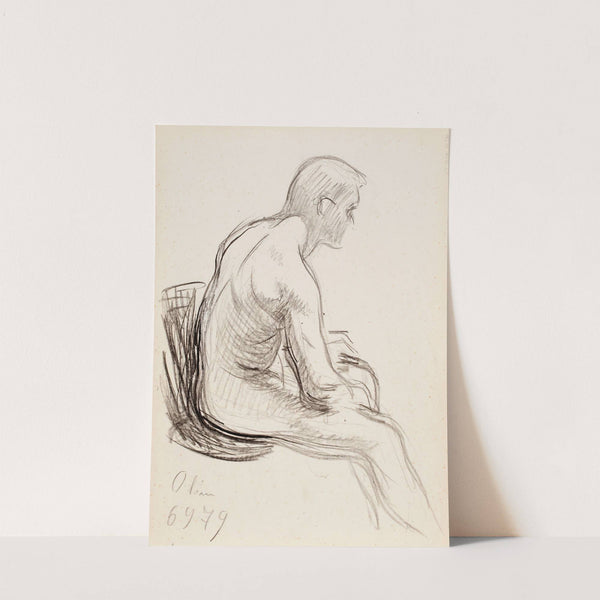 Istuva alaston mies by Magnus Enckell