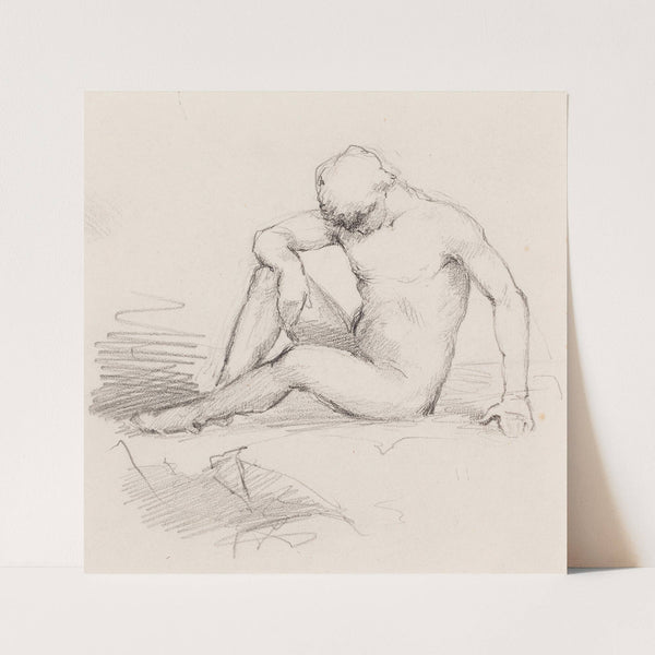 Istuva alaston mies (1877 - 1878) by Helene Schjerfbeck