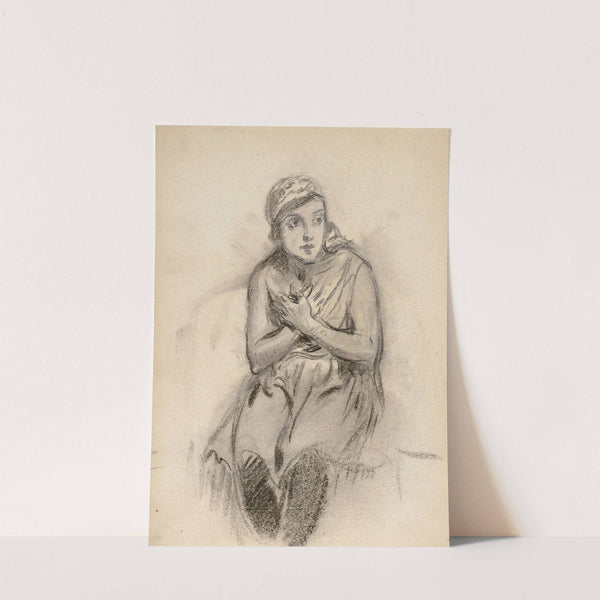 Istuva huivipäinen nainen by Venny Soldan-Brofeldt