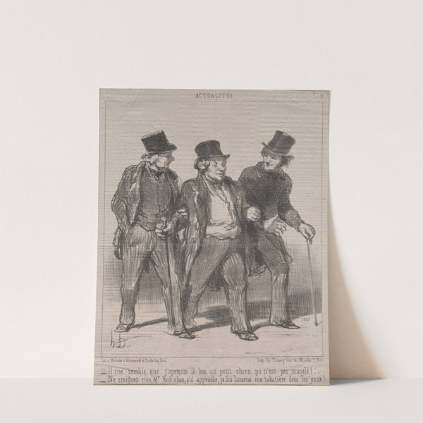 It seems to me that I notice a little dog there that is not muzzled!… (1852) by Honoré Daumier