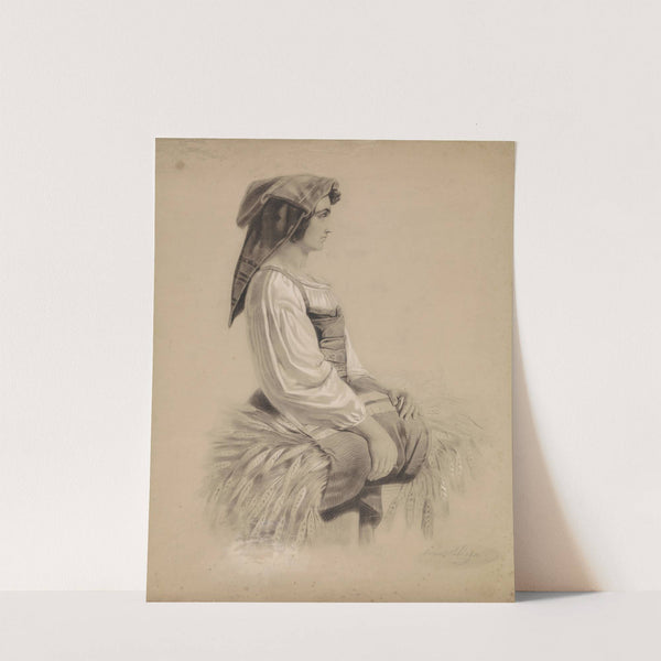 Italiaanse boerin, naar rechts by August Allebé