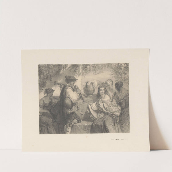 Italiaanse muzikanten bij een doodskist (1842-1880) by Pieter Wilhelmus van de Weijer