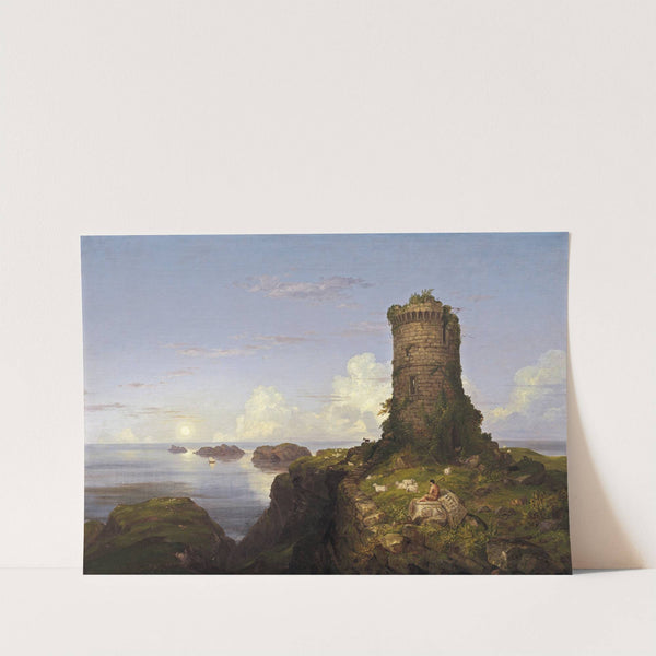 Italian Coast Scene with Ruined Tower (1838) by Thomas Cole