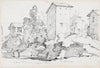 Italian Farm Buildings by a Stream