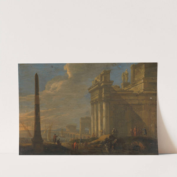 Italian harbor view by Jacob van der Ulft