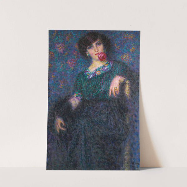 Italian lady with a rose (1914) by Enrico della Leonessa