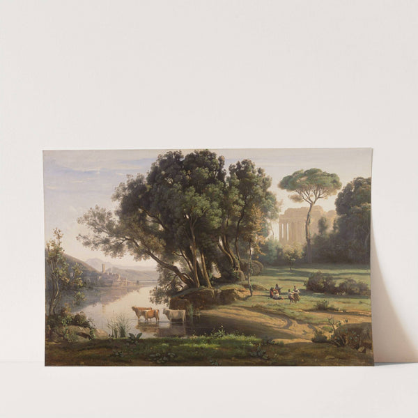 Italian Landscape (Site d'Italie, Soleil Levant) by Jean-Baptiste-Camille Corot