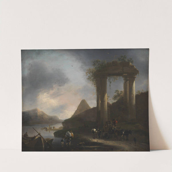 Italian Landscape with Classical Ruins by Willem Schellinks