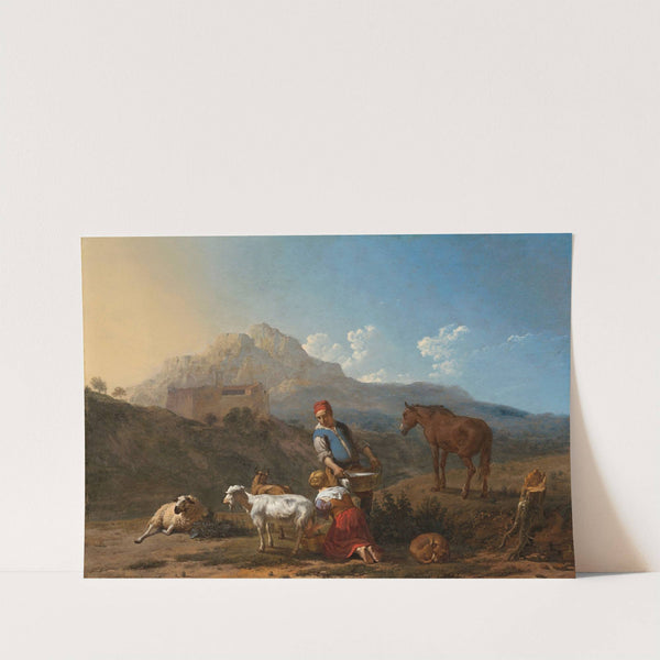 Italian Landscape with Girl Milking a Goat by Karel Dujardin