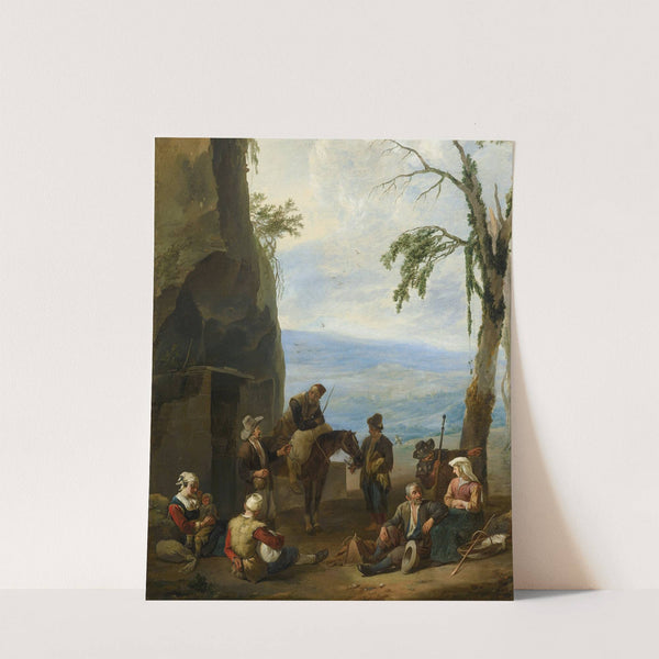 Italian Landscape with Resting Peasants by Johannes Lingelbach