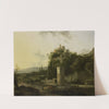 Italian landscape with round tower by Frederik de Moucheron